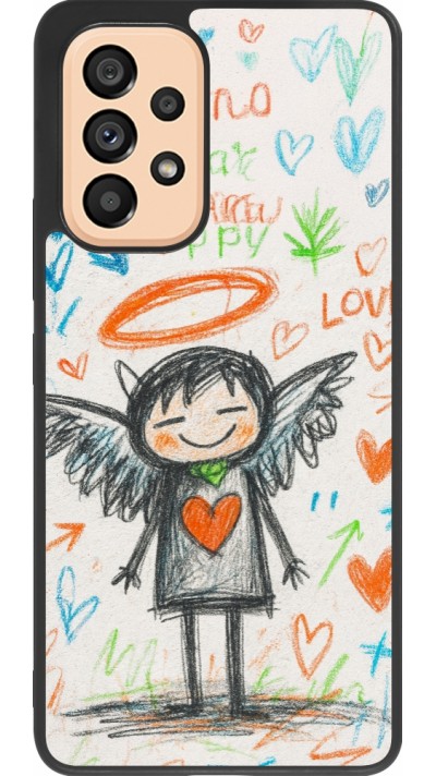 Samsung Galaxy A53 5G Case Hülle - Silikon schwarz Little Angel Sketch Love