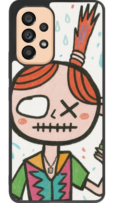 Samsung Galaxy A53 5G Case Hülle - Silikon schwarz Little Girl Sketch