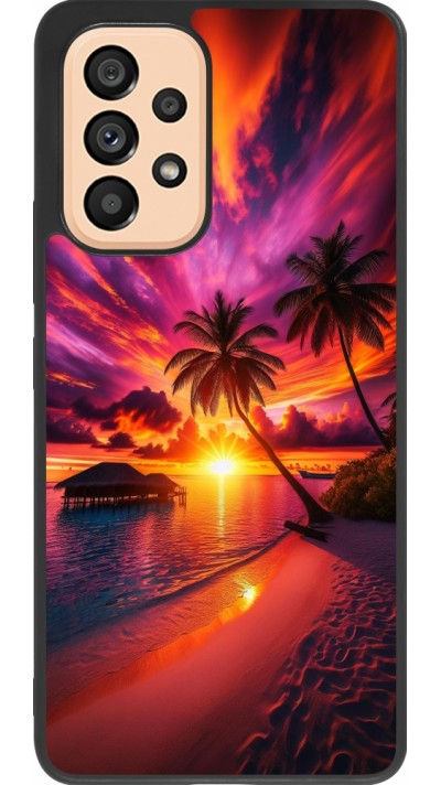Samsung Galaxy A53 5G Case Hülle - Silikon schwarz Malediven Abenddämmerung Glückseligkeit