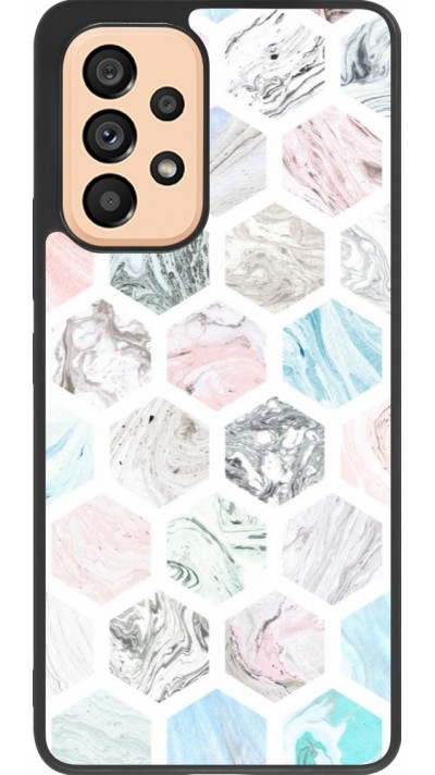 Samsung Galaxy A53 5G Case Hülle - Silikon schwarz Marble Everything