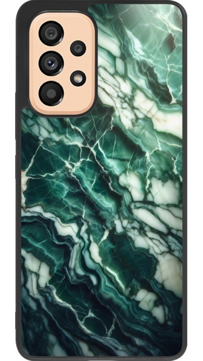Samsung Galaxy A53 5G Case Hülle - Silikon schwarz Majestätischer grüner Marmor