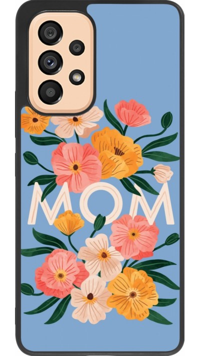 Coque Samsung Galaxy A53 5G - Silicone rigide noir Mom 2026 Flowers