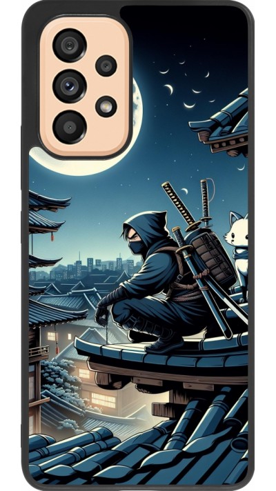 Samsung Galaxy A53 5G Case Hülle - Silikon schwarz Ninja unter dem Mond
