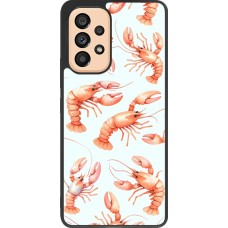Coque Samsung Galaxy A53 5G - Silicone rigide noir Pattern de homards pastels