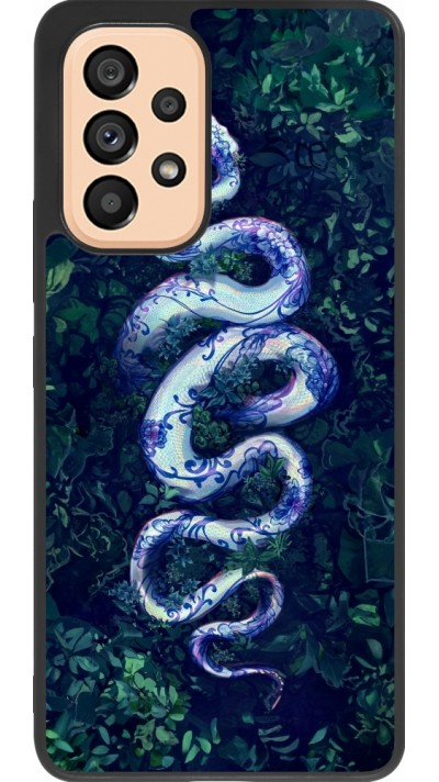 Coque Samsung Galaxy A53 5G - Silicone rigide noir Serpent Blue Anaconda