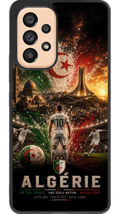Coque Samsung Galaxy A53 5G - Silicone rigide noir Football Algérie splash 2026