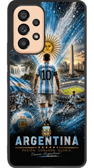 Coque Samsung Galaxy A53 5G - Silicone rigide noir Football Argentine splash 2026