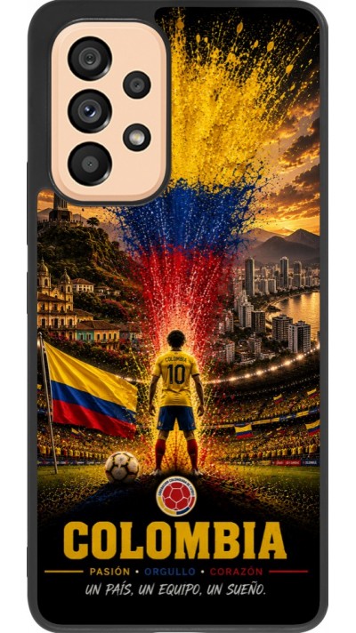 Coque Samsung Galaxy A53 5G - Silicone rigide noir Football Colombie splash 2026