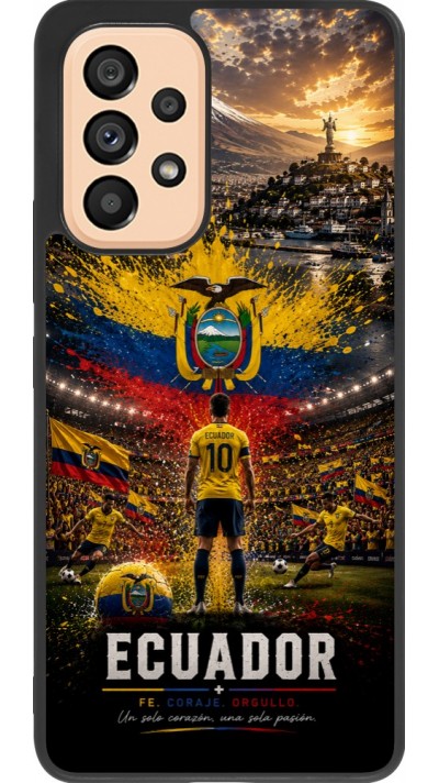 Coque Samsung Galaxy A53 5G - Silicone rigide noir Football Équateur splash 2026