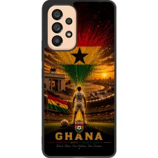 Coque Samsung Galaxy A53 5G - Silicone rigide noir Football Ghana splash 2026