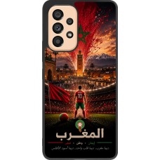 Coque Samsung Galaxy A53 5G - Silicone rigide noir Football Maroc splash 2026