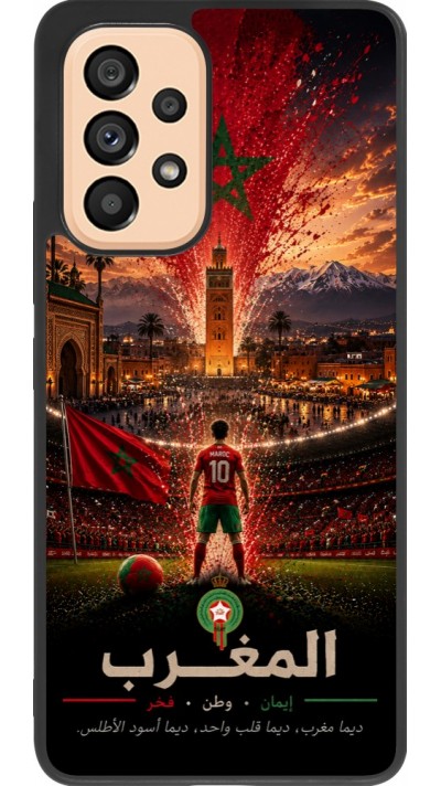 Coque Samsung Galaxy A53 5G - Silicone rigide noir Football Maroc splash 2026