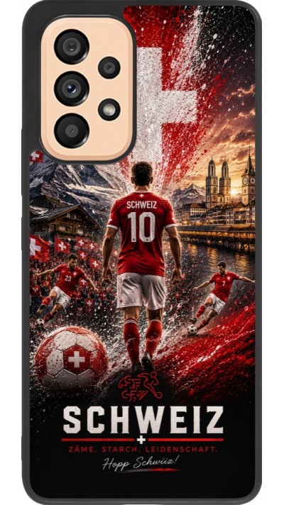 Coque Samsung Galaxy A53 5G - Silicone rigide noir Football Schweiz splash 2026