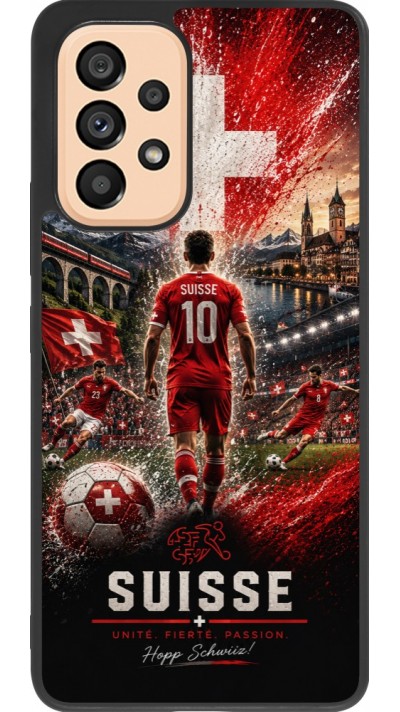Coque Samsung Galaxy A53 5G - Silicone rigide noir Football Suisse splash 2026