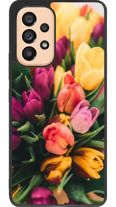 Coque Samsung Galaxy A53 5G - Silicone rigide noir Bouquet of tulips 2026