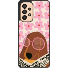 Coque Samsung Galaxy A53 5G - Silicone rigide noir Dog with newspaper 2026