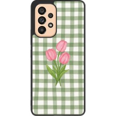 Coque Samsung Galaxy A53 5G - Silicone rigide noir Green vichy tulips 2026