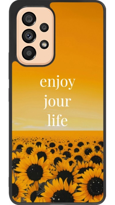 Coque Samsung Galaxy A53 5G - Silicone rigide noir Summer 2025 Enjoy your life