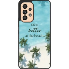 Coque Samsung Galaxy A53 5G - Silicone rigide noir Summer 2025 Life is better at the beach