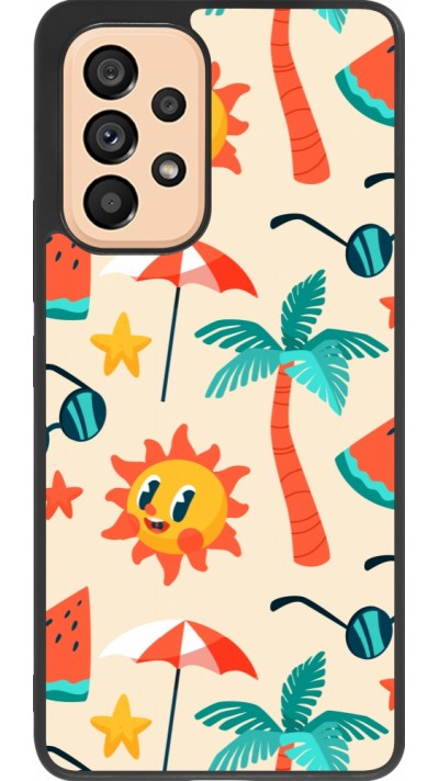 Coque Samsung Galaxy A53 5G - Silicone rigide noir Summer 2025 Pattern soleil