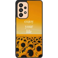 Coque Samsung Galaxy A53 5G - Silicone rigide noir Summer 2026 Enjoy your life