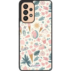 Coque Samsung Galaxy A53 5G - Silicone rigide noir Summer Pink Pattern
