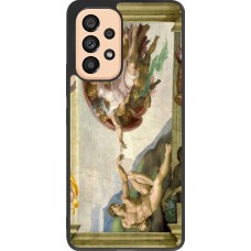 Coque Samsung Galaxy A53 5G - Silicone rigide noir Tableau art - La Création d’Adam - Michel-Ange