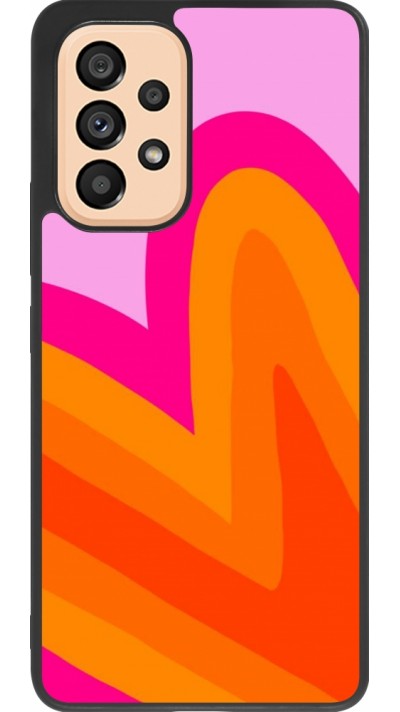 Coque Samsung Galaxy A53 5G - Silicone rigide noir Valentine 2024 heart gradient
