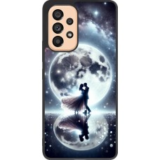 Coque Samsung Galaxy A53 5G - Silicone rigide noir Valentine 2024 Love under the moon