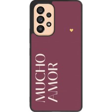 Coque Samsung Galaxy A53 5G - Silicone rigide noir Valentine 2024 mucho amor rosado