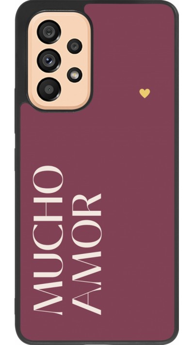 Coque Samsung Galaxy A53 5G - Silicone rigide noir Valentine 2024 mucho amor rosado