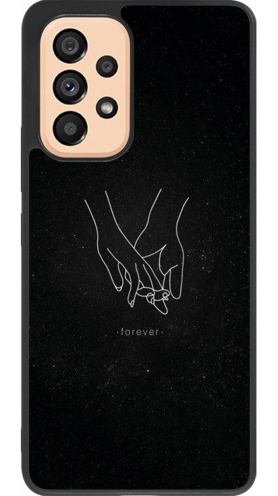 Coque Samsung Galaxy A53 5G - Silicone rigide noir Valentine 2023 hands forever
