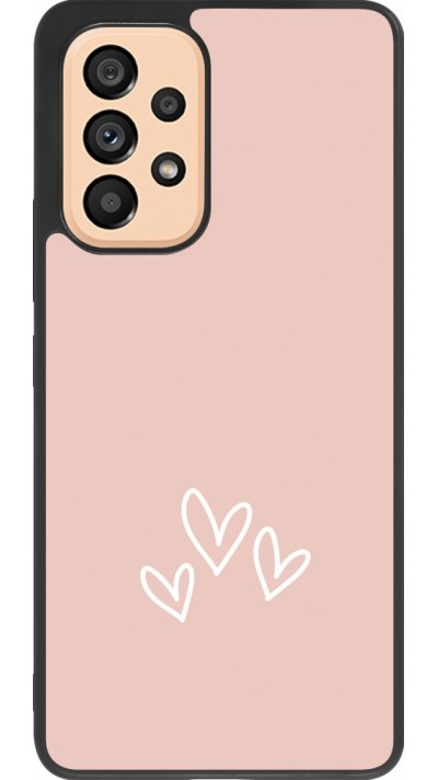 Coque Samsung Galaxy A53 5G - Silicone rigide noir Valentine 2023 three minimalist hearts