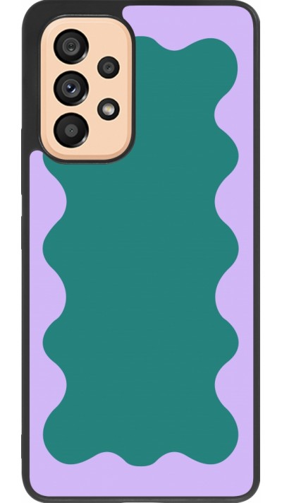 Coque Samsung Galaxy A53 5G - Silicone rigide noir Wavy Rectangle Green Purple