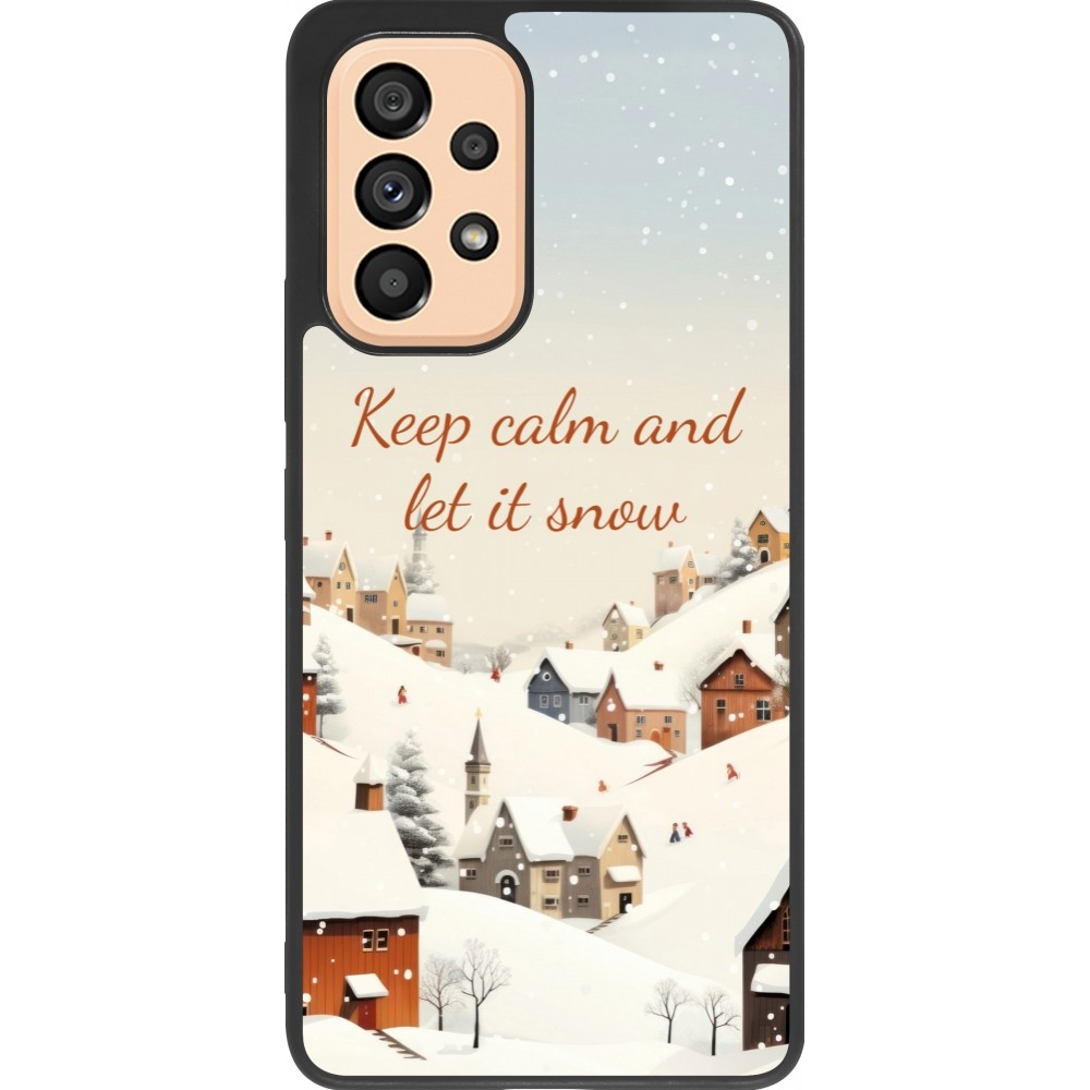 Coque Samsung Galaxy A53 5G - Silicone rigide noir Winter 25 Winter Keep calm and let it snow