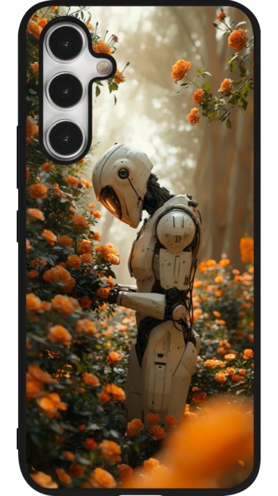 Samsung Galaxy A54 Case Hülle - Silikon schwarz Astronaut flowers 2025