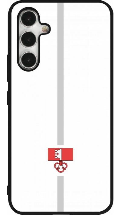 Samsung Galaxy A54 Case Hülle - Silikon schwarz Kanton OW weiss