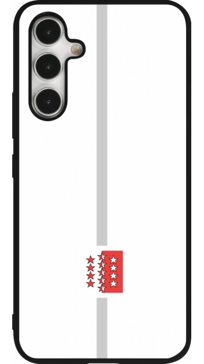 Samsung Galaxy A54 Case Hülle - Silikon schwarz Kanton VS weiss
