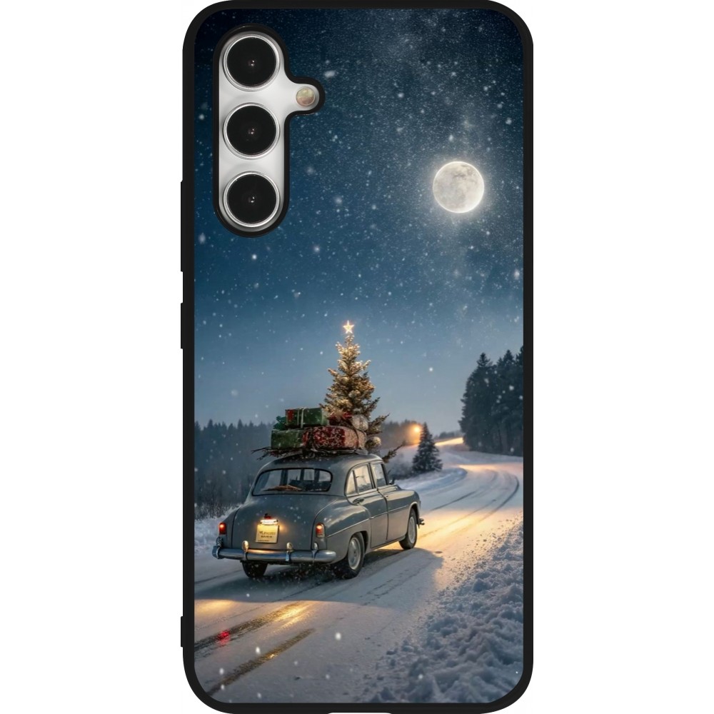 Coque Samsung Galaxy A54 5G - Silicone rigide noir Christmas 25 Car with Tree Xmas