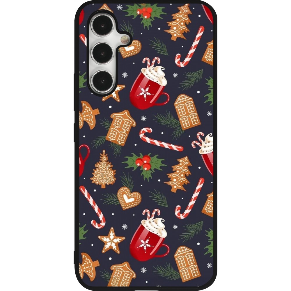 Coque Samsung Galaxy A54 5G - Silicone rigide noir Christmas 25 Pattern Gingerbread House