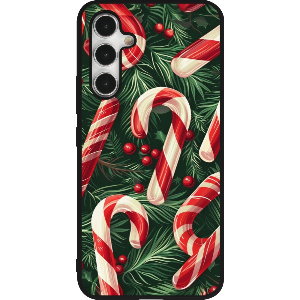Coque Samsung Galaxy A54 5G - Silicone rigide noir Christmas 25 Xmas Stick