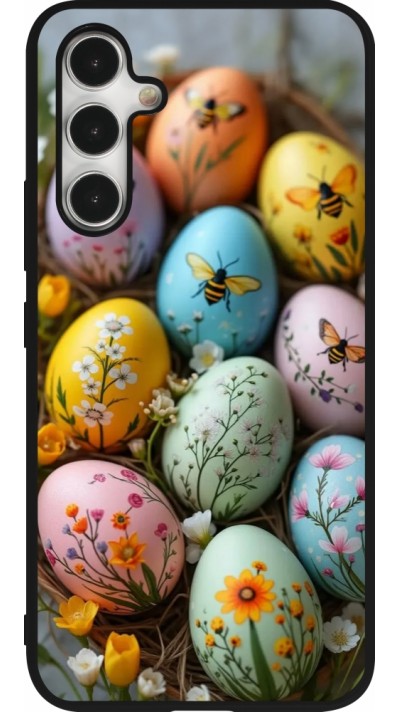 Coque Samsung Galaxy A54 5G - Silicone rigide noir Easter 2026 Eggs with bees