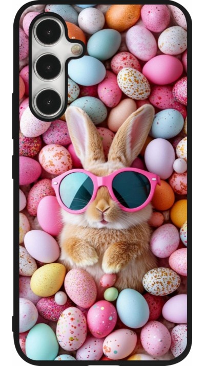Coque Samsung Galaxy A54 5G - Silicone rigide noir Easter 2026 Rabbit fun