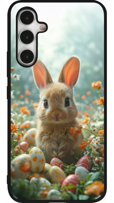 Coque Samsung Galaxy A54 5G - Silicone rigide noir Easter 2026 Rabbit in the garden