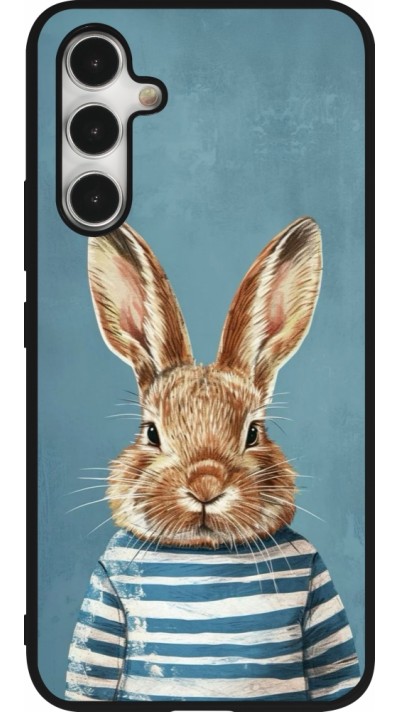 Coque Samsung Galaxy A54 5G - Silicone rigide noir Easter 2026 Rabbit navy