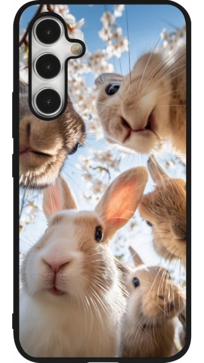 Coque Samsung Galaxy A54 5G - Silicone rigide noir Easter 2026 Rabbits