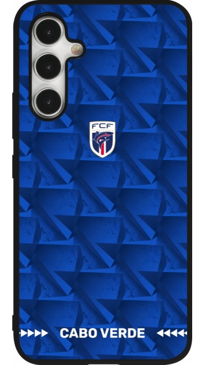 Coque Samsung Galaxy A54 5G - Silicone rigide noir Maillot de football Cap-Vert 2026 personnalisable