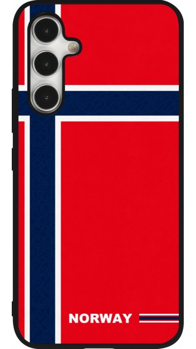 Coque Samsung Galaxy A54 5G - Silicone rigide noir Maillot de football Norvège 2026 personnalisable