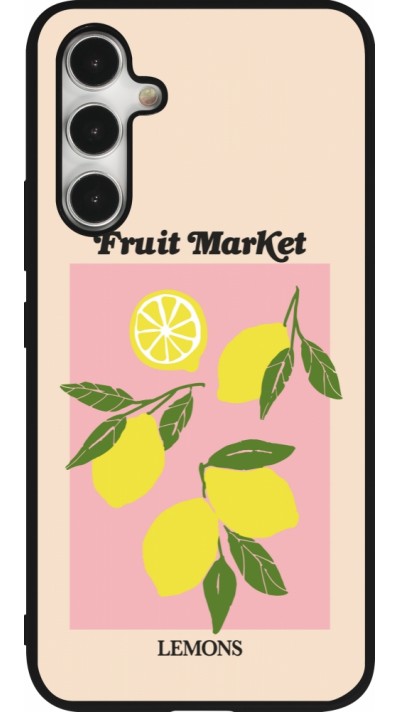 Coque Samsung Galaxy A54 5G - Silicone rigide noir Fruit market lemons 2026