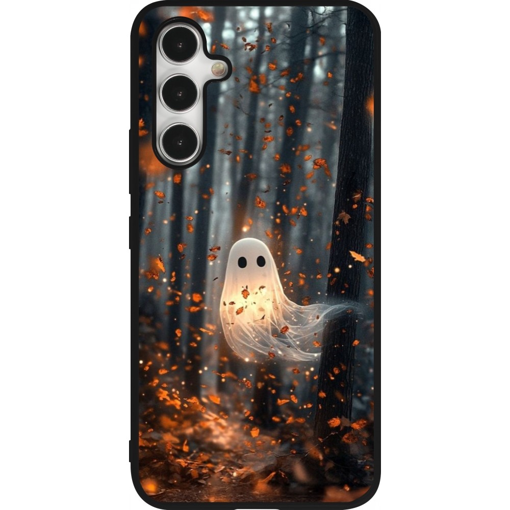 Coque Samsung Galaxy A54 5G - Silicone rigide noir Halloween 2025 Ghost in the forest